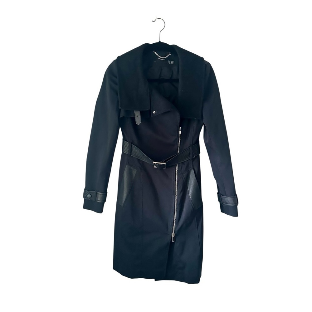 KAREN MILLEN Black Trench Coat Size 4/EU36 - Picture 4 of 9